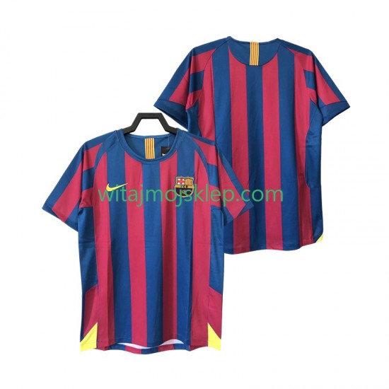 Koszulka FC Barcelona 2005 Retro Męska Stroje Domowe 2006 Krótkie Rękawy