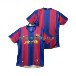 Koszulka FC Barcelona 2007 Retro Męska Stroje Domowe 2008 Krótkie Rękawy