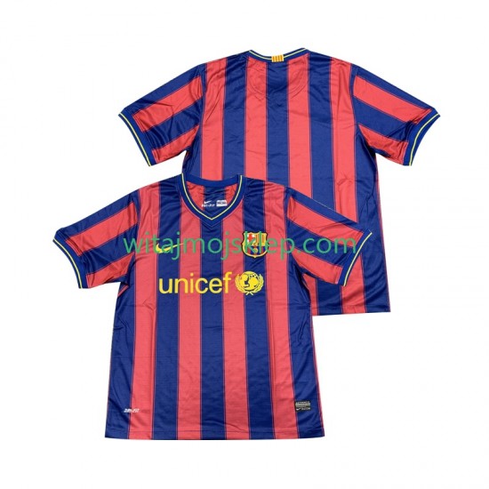 Koszulka FC Barcelona 2009 Retro Męska Stroje Domowe 2010 Krótkie Rękawy