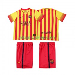 Koszulka FC Barcelona 2013 2014 Retro Dziecięca Stroje Wyjazdowe Krótkie Rękawy