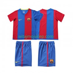 Koszulka FC Barcelona 2007 Retro Dziecięca Stroje Domowe 2006 Krótkie Rękawy