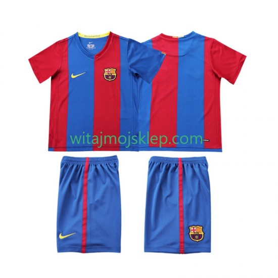 Koszulka FC Barcelona 2007 Retro Dziecięca Stroje Domowe 2006 Krótkie Rękawy