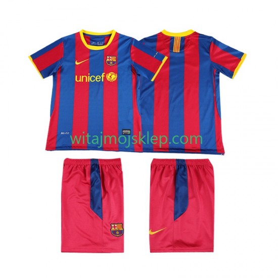 Koszulka FC Barcelona Retro Dziecięca Stroje Domowe 2011 2010 Krótkie Rękawy