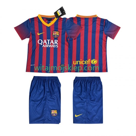 Koszulka FC Barcelona 2013 2014 Retro Dziecięca Stroje Domowe Krótkie Rękawy