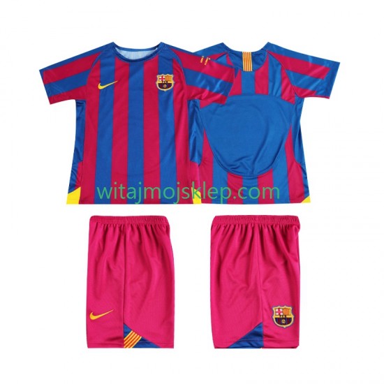 Koszulka FC Barcelona Champions League 2005 Retro Dziecięca Stroje Domowe 2006 Krótkie Rękawy