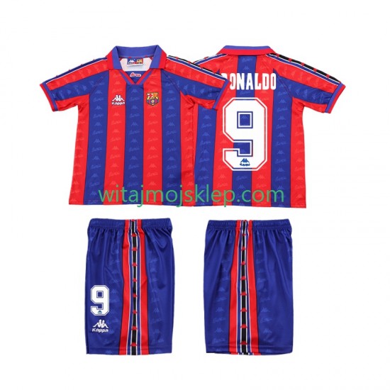 Koszulka FC Barcelona Ronaldo 1996 1997 Retro Dziecięca Stroje Domowe Krótkie Rękawy