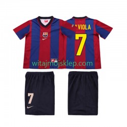 Koszulka FC Barcelona SAVIOLA 7 Retro Dziecięca Stroje Domowe 1998 1999 Krótkie Rękawy