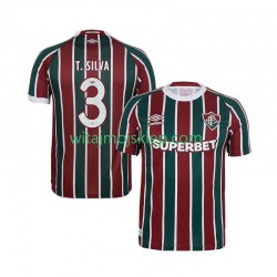 Koszulka Fluminense Thiago Silva 3 Męska Stroje Domowe 2025-2026 Krótkie Rękawy