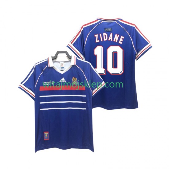 Koszulka Reprezentacja Francji ZIDANE 10 Retro Męska Stroje Domowe 1998 Krótkie Rękawy