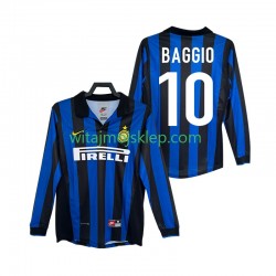 Koszulka Inter Mediolan BAGGIO 10 Retro Męska Stroje Domowe 1998 1999 Długie Rękawy