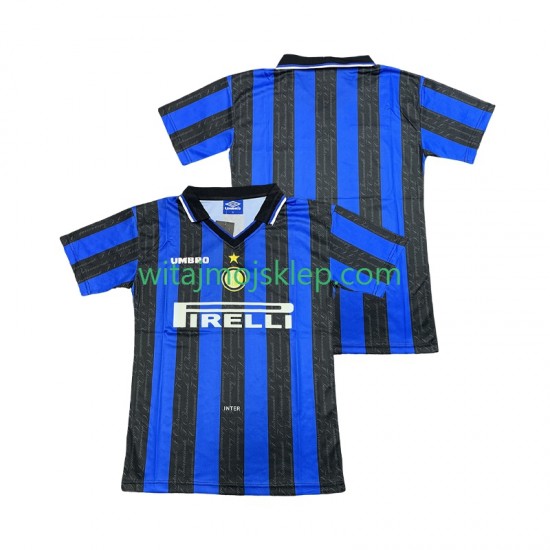 Koszulka Inter Mediolan 1997 Retro Męska Stroje Domowe 1998 Krótkie Rękawy