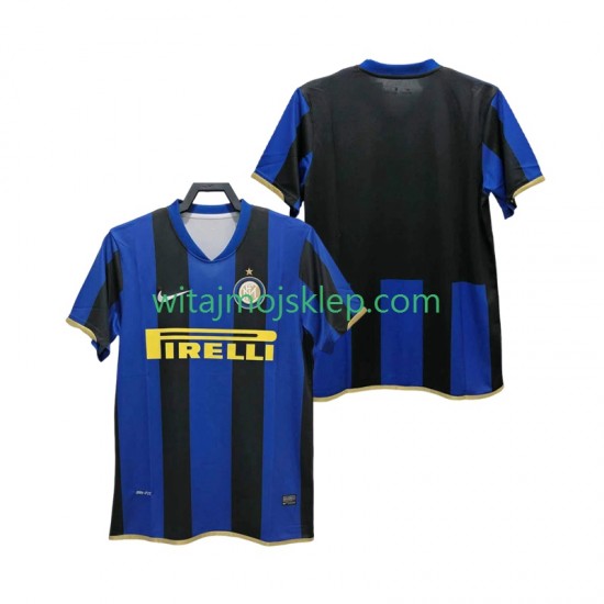 Koszulka Inter Mediolan Champions League 2009 Retro Męska Stroje Domowe 2008 Krótkie Rękawy