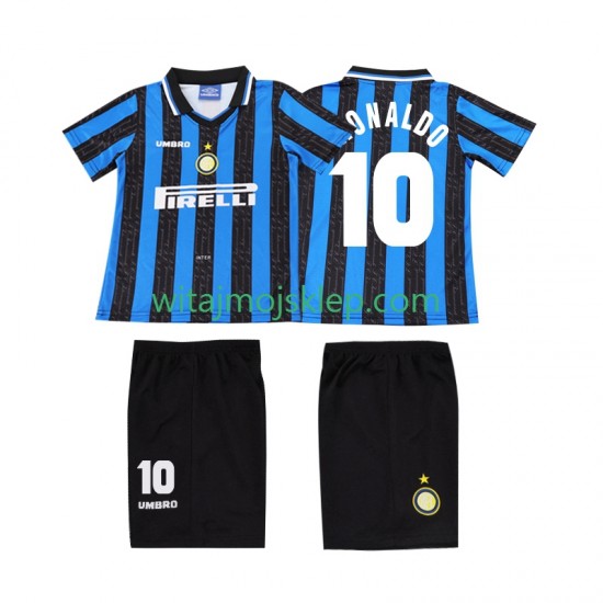 Koszulka Inter Mediolan Ronaldo 10 1997 Retro Dziecięca Stroje Domowe 1998 Krótkie Rękawy