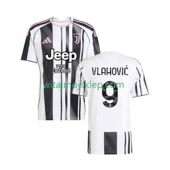 Koszulka Juventus Vlahovic 9 Męska Stroje Domowe 2025-2026 Krótkie Rękawy