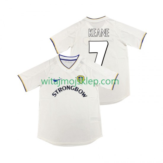 Koszulka Leeds United KEANE 7 2000 2001 Retro Męska Stroje Domowe Krótkie Rękawy