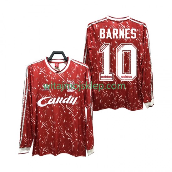 Koszulka Liverpool BARNES 10 1989 1991 Retro Męska Stroje Domowe Długie Rękawy