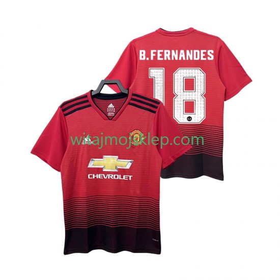 Koszulka Manchester United B.FERNANDES 18 2018 2019 Retro Męska Stroje Domowe Krótkie Rękawy
