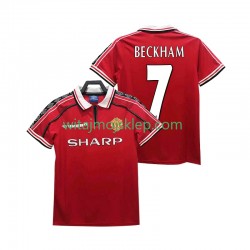Koszulka Manchester United BECKHAM 7 Retro Męska Stroje Domowe 1998 1999 Krótkie Rękawy