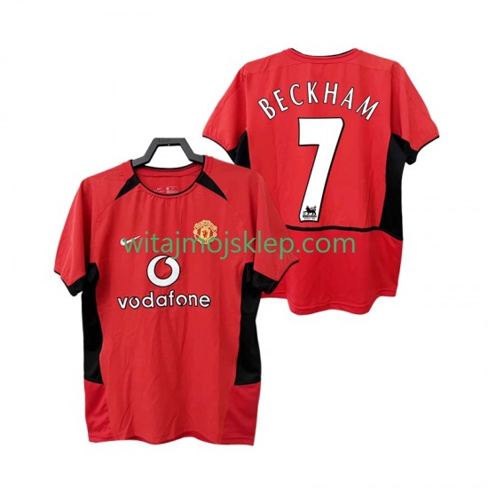 Koszulka Manchester United BECKHAM 7 Retro Męska Stroje Domowe 2004 2002 Krótkie Rękawy