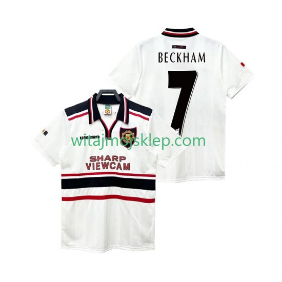 Koszulka Manchester United Beckham 7 Retro Męska Stroje Wyjazdowe 1998 1999 Krótkie Rękawy