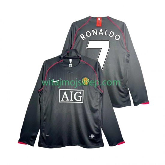 Koszulka Manchester United Critstiano Ronaldo 7 2007 Retro Męska Stroje Wyjazdowe 2008 Długie Rękawy