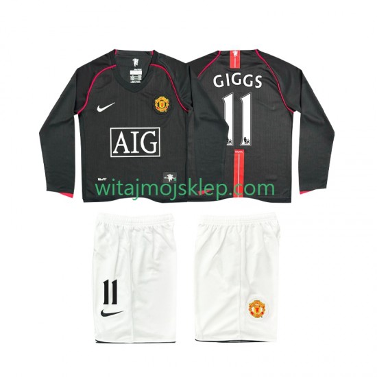 Koszulka Manchester United GIGGS 11 2007 Retro Dziecięca Stroje Wyjazdowe 2008 Długie Rękawy