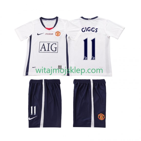 Koszulka Manchester United GIGGS 11 Champions League 2009 Retro Dziecięca Stroje Wyjazdowe 2008 Krótkie Rękawy