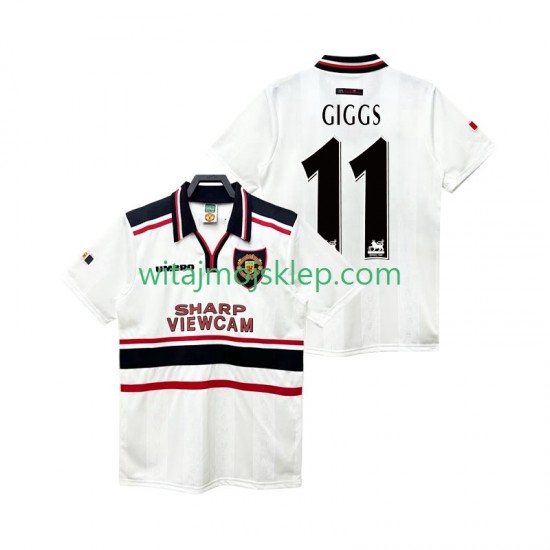 Koszulka Manchester United GIGGS 11 Retro Męska Stroje Wyjazdowe 1998 1999 Krótkie Rękawy