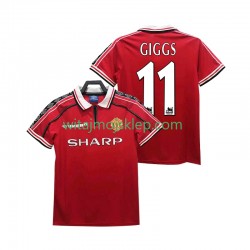 Koszulka Manchester United GIGGS 11 Retro Męska Stroje Domowe 1998 1999 Krótkie Rękawy