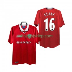 Koszulka Manchester United Keane 16 2000 Retro Męska Stroje Domowe 1999 Krótkie Rękawy