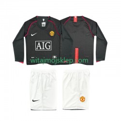 Koszulka Manchester United 2007 Retro Dziecięca Stroje Wyjazdowe 2008 Długie Rękawy