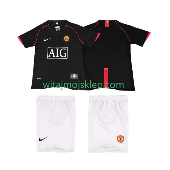 Koszulka Manchester United 2007 Retro Dziecięca Stroje Wyjazdowe 2008 Krótkie Rękawy