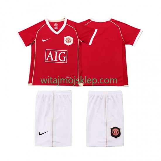Koszulka Manchester United 2007 Retro Dziecięca Stroje Domowe 2006 Krótkie Rękawy