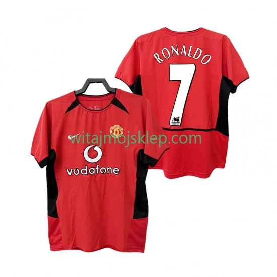 Koszulka Manchester United RONALDO 7 Retro Męska Stroje Domowe 2004 2002 Krótkie Rękawy