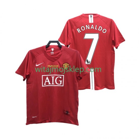 Koszulka Manchester United RONALDO 7 2007 Retro Męska Stroje Domowe 2008 Krótkie Rękawy
