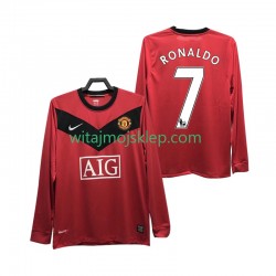 Koszulka Manchester United RONALDO 7 2009 Retro Męska Stroje Domowe 2010 Długie Rękawy