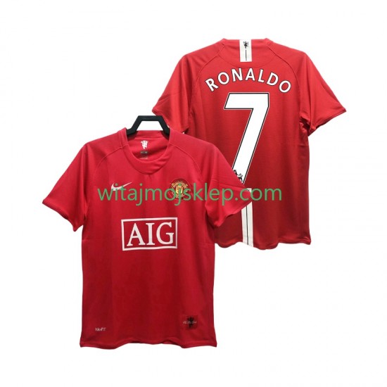 Koszulka Manchester United RONALDO 7 Premier League 2007 Retro Męska Stroje Domowe 2008 Krótkie Rękawy