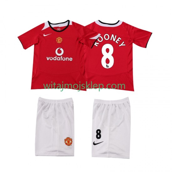 Koszulka Manchester United ROONEY 8 2005 Retro Dziecięca Stroje Domowe 2006 Krótkie Rękawy