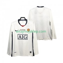 Koszulka Manchester United Champions League 2009 Retro Męska Stroje Wyjazdowe 2008 Długie Rękawy