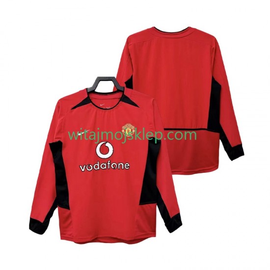 Koszulka Manchester United Retro Męska Stroje Domowe 2004 2002 Długie Rękawy