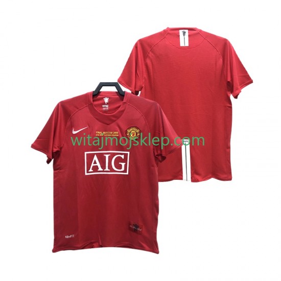Koszulka Manchester United 2007 Retro Męska Stroje Domowe 2008 Krótkie Rękawy