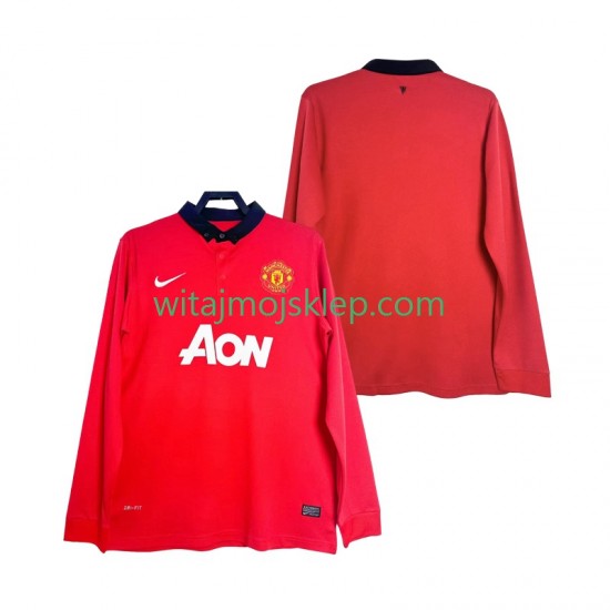 Koszulka Manchester United 2013 2014 Retro Męska Stroje Domowe Długie Rękawy