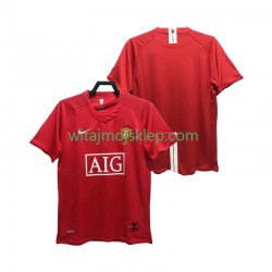 Koszulka Manchester United Premier League 2007 Retro Męska Stroje Domowe 2008 Krótkie Rękawy