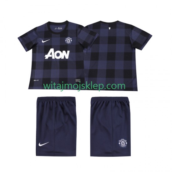 Koszulka Manchester United 2013 2014 Retro Dziecięca Stroje Wyjazdowe Krótkie Rękawy