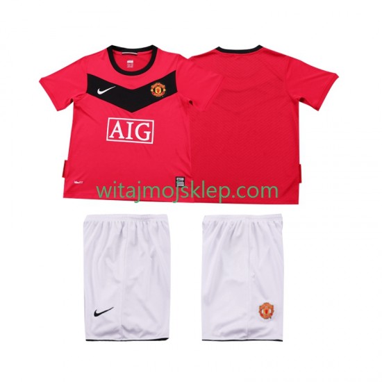 Koszulka Manchester United 2009 Retro Dziecięca Stroje Domowe 2010 Krótkie Rękawy