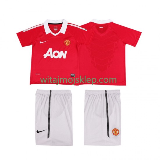 Koszulka Manchester United Retro Dziecięca Stroje Domowe 2011 2010 Krótkie Rękawy