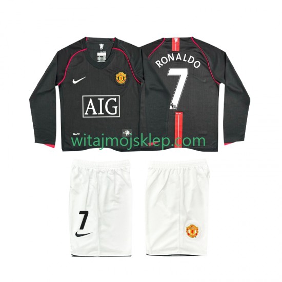 Koszulka Manchester United Ronaldo 7 2007 Retro Dziecięca Stroje Wyjazdowe 2008 Długie Rękawy