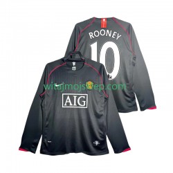 Koszulka Manchester United Rooney 10 2007 Retro Męska Stroje Wyjazdowe 2008 Długie Rękawy