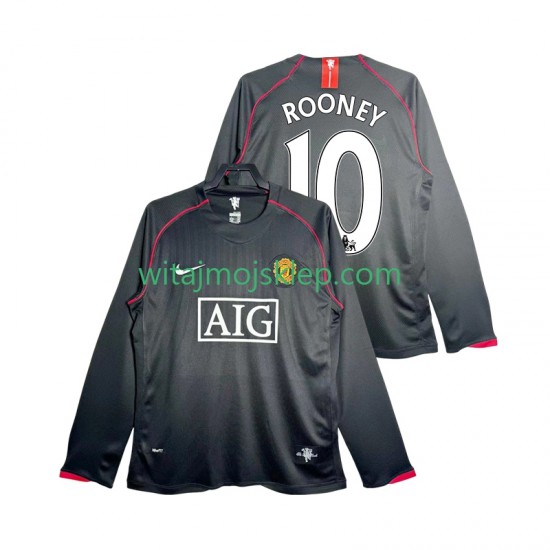 Koszulka Manchester United Rooney 10 2007 Retro Męska Stroje Wyjazdowe 2008 Długie Rękawy