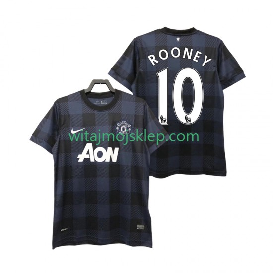Koszulka Manchester United Rooney 10 2013 2014 Retro Męska Stroje Wyjazdowe Krótkie Rękawy